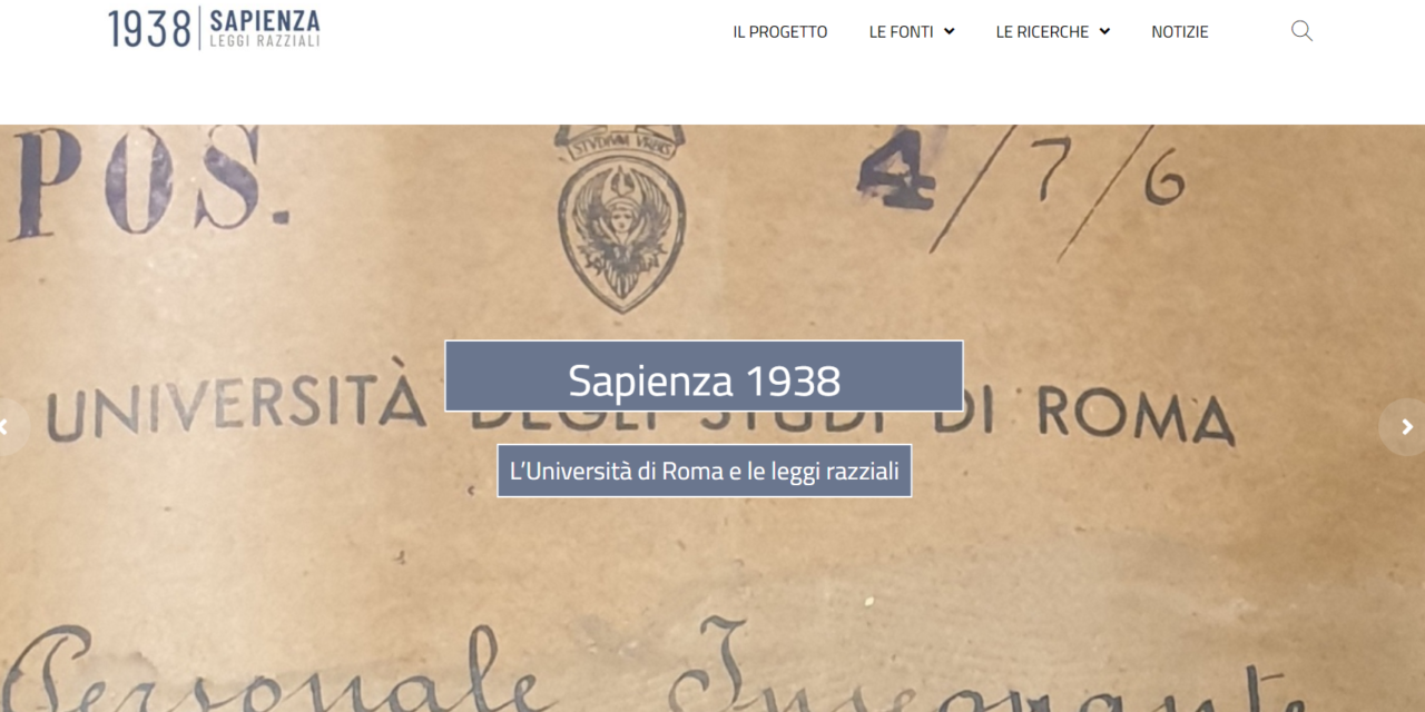 Il Portale “Sapienza 1938”: un progetto d’archivio in open access, tra storia e didattica