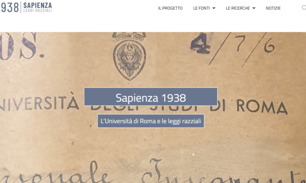 Il Portale “Sapienza 1938”: un progetto d’archivio in open access, tra storia e didattica